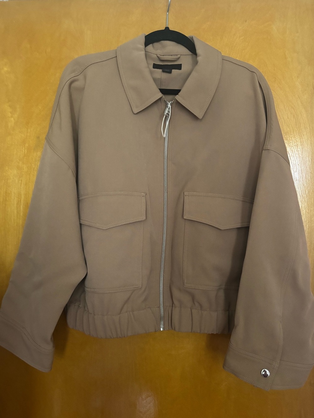 Cropped Tan bomber